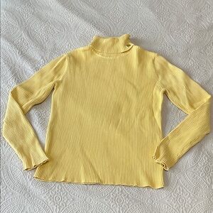 Ralph Lauren Yellow Ribbed Long Sleeve turtleneck neck top